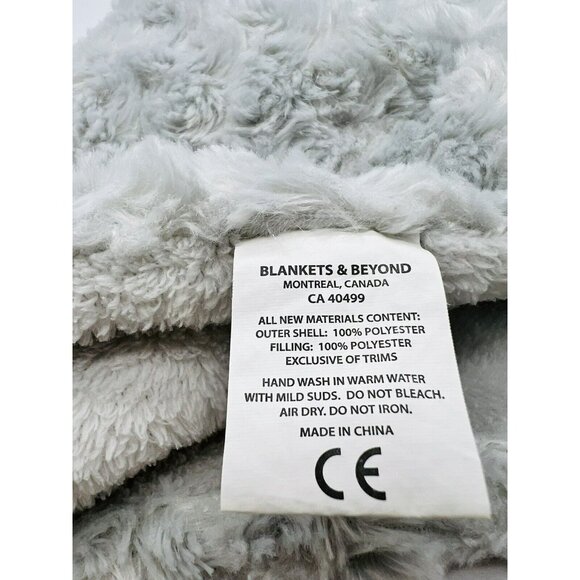 Blankets and Beyond Gray Rosette Puppy Dog Plush Lovey Baby Security Blanket - Picture 6 of 8